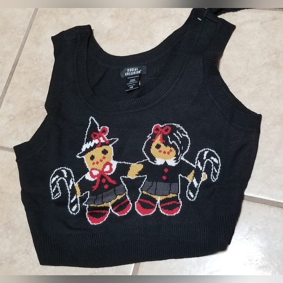 Social Collision Gothmas Gingerbread Cropped Tank & Cardigan Set (Large) - Picture 6 of 7